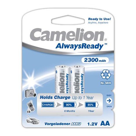 Camelion | AA/HR6 | 2300 mAh | AlwaysReady Rechargeable Batteries Ni-MH | 2 pc(s)